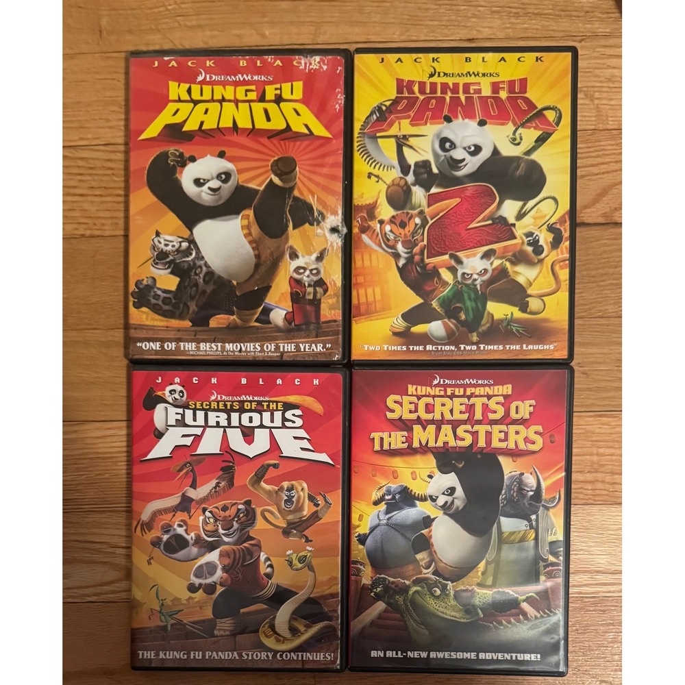 Kung Fu Panda DVD Lot of 4 DreamWorks Jack Black Movie Collection 1 2 Secrets